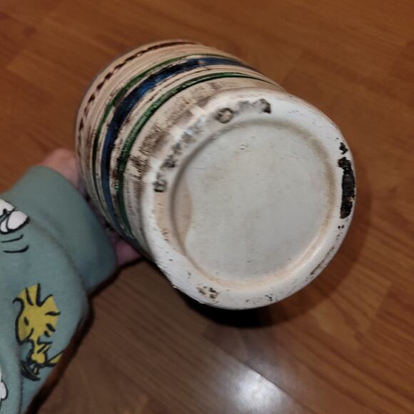 Vtg Handcrafted Ceramic Pottery Vase Folk Art Birds Primative Rustic Farmhouse - Picture 7 of 8